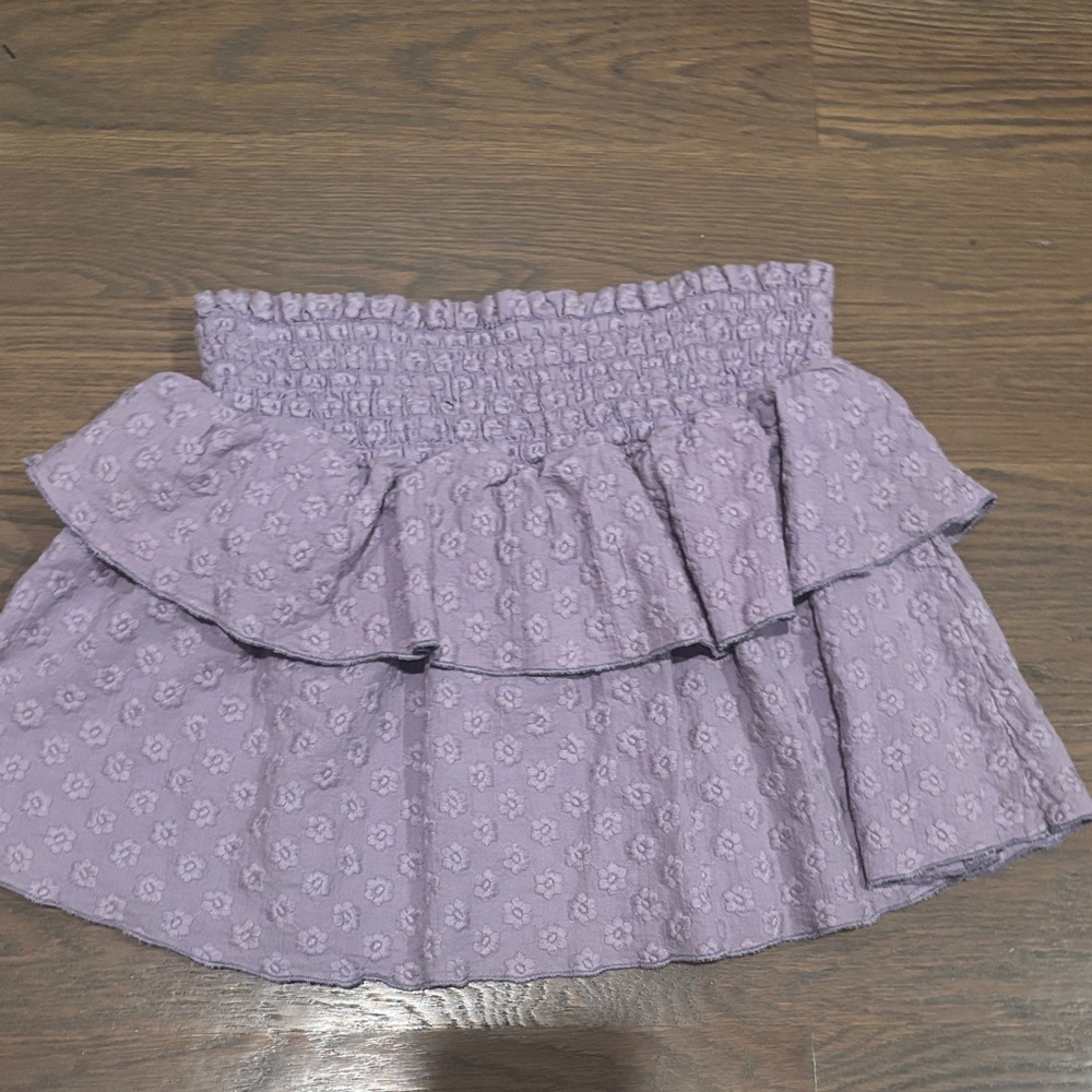 Katie J NYC Lavender Floral Mini Skirt